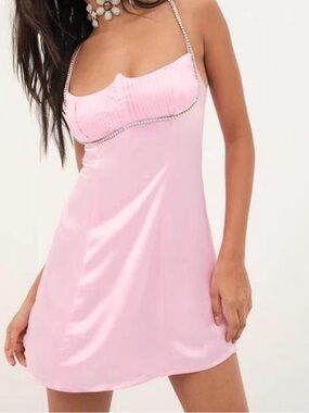NEW FOR LOVE AND LEMONS ELORA MINI DRESS PINK Size Medium New without tags